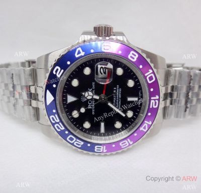 Copy Rolex GMT-Master 2 Purple Blue Ceramic Bezel Watch 40mm
